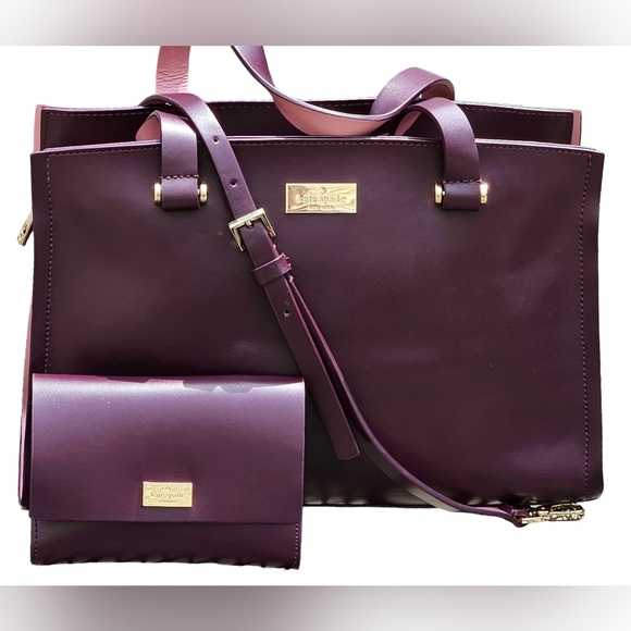 kate spade Handbags - Kate Spade Elegant Purple Tote Bag Set